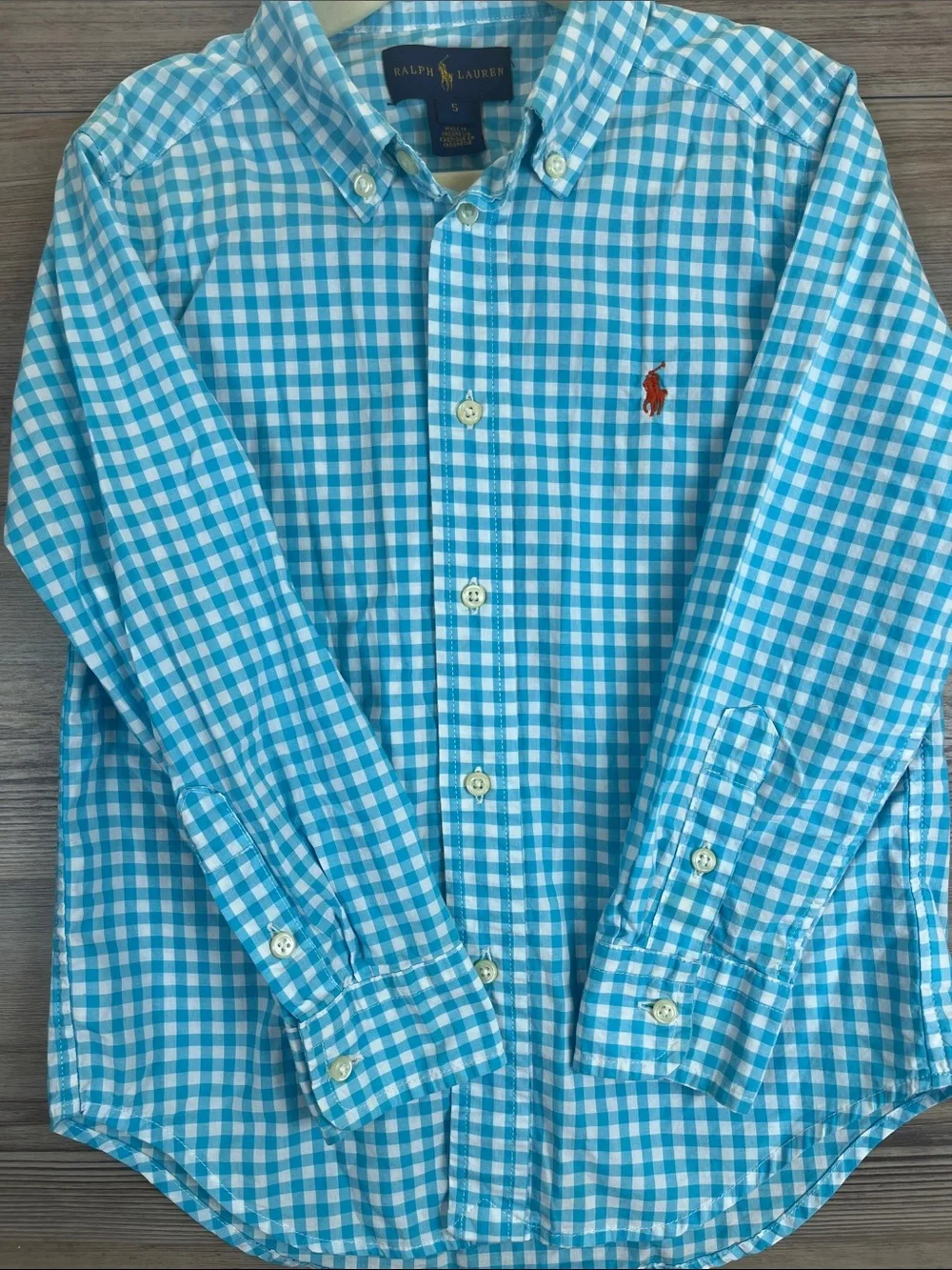 Boy's Polo Ralph Lauren 100% Cotton Gingham Button-Down Shirt Back to School